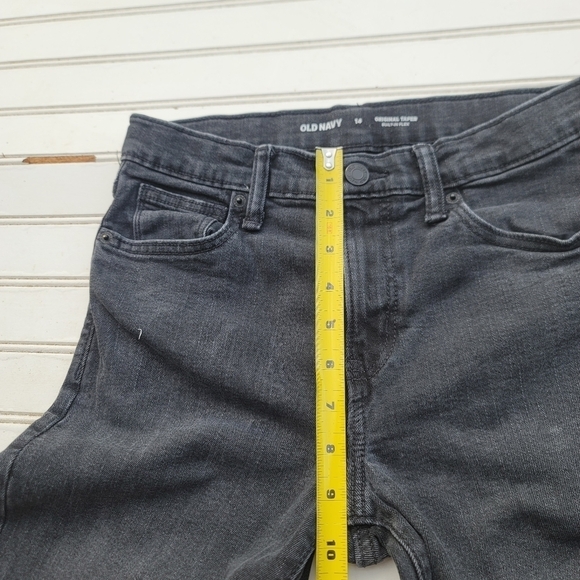 Old Navy Jeans Boys Youth 14 Black Original Taper Stretch Pockets 27x28 - Picture 8 of 10